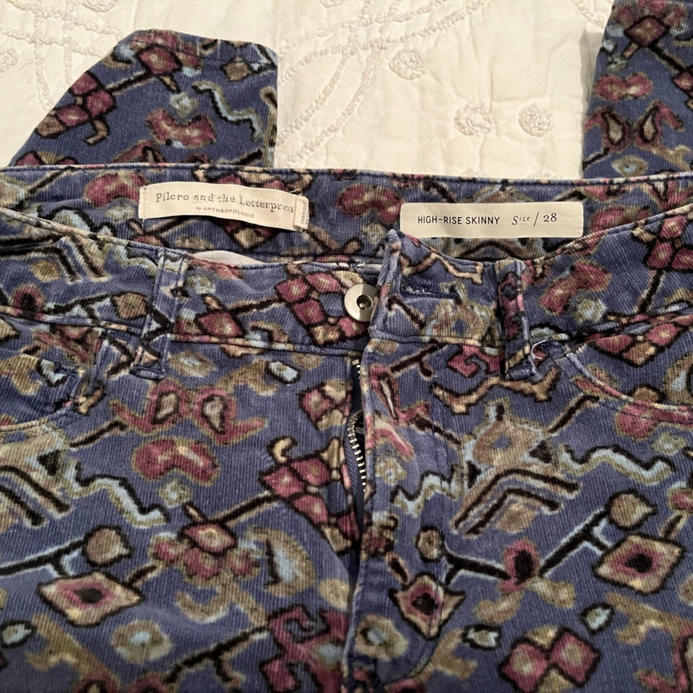 Pilcro multicolor high rise skinny corduroys